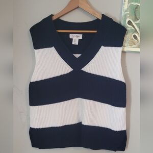 Striped Knit Sweater Vest